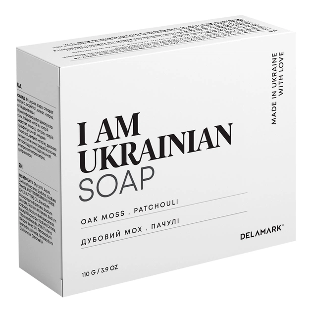 Тверде мило DeLaMark I Am Ukrainian Дубовий мох-Пачулі 110 г (4820152333339) - изображение 1