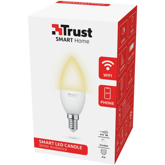 Розумна лампочка Trust E14 470 Lumen, 1800-6500k, white (71284_TRUST) - picture 4