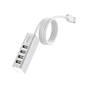 Концентратор HOCO USB 2.0 to 4xUSB Line machine HB1 Silver (6957531038146) - зменшене зображення 3
