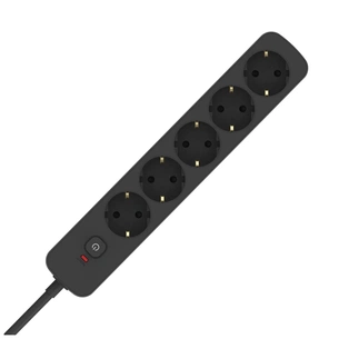 Сетевой фильтр питания ColorWay CCA-3G1MM 5 розеток, 2m Black (CW-PSEA1052BK) изображение 1