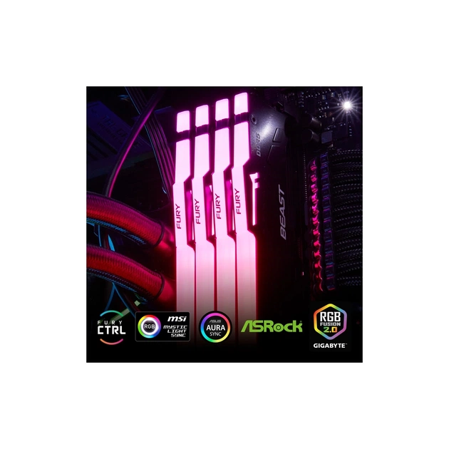 Модуль пам'яті для комп'ютера DDR5 128GB (2x64GB) 5600 MHz Beast RGB Kingston Fury (ex.HyperX) (KF556C40BBAK2-128) - picture 12