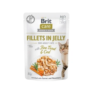 Вологий корм для кішок Brit Care Cat pouch 85 г (тріска та форель у желе) (8595602540587) зображення 1