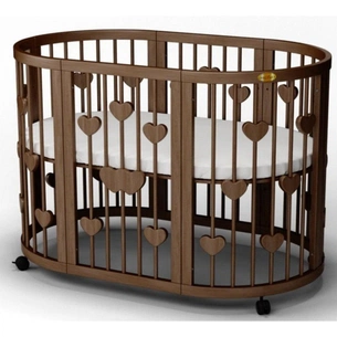 Ліжечко Ingvart SMART BED ROUND з сердечками шоколад (1341361) зображення 1