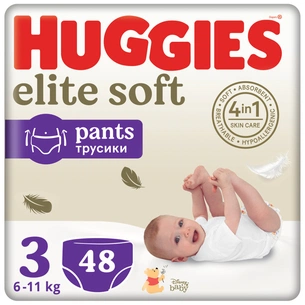 Підгузки Huggies Elite Soft 3 (6-11 кг) Mega 48 шт (5029053549293) зображення 1
