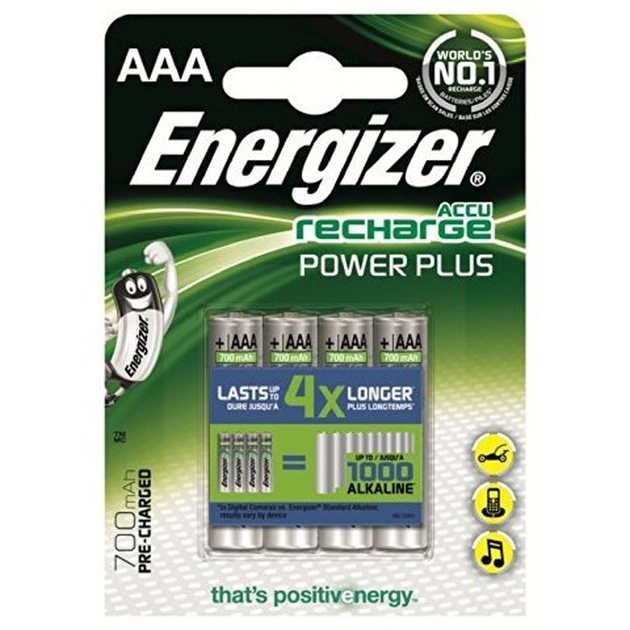 Аккумуляторы Energizer Recharge Power Plus AAA/HR03 LSD Ni-MH 700 mAh BL 4шт - изображение 1