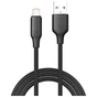 Дата кабель USB 2.0 AM to Lightning 2.0m 3A TPE embossed black ColorWay (CW-CBUL102-BK) - зменшене зображення 1