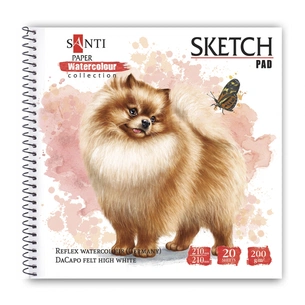 Альбом для малювання Santi для акварелі Animals, 210х210 мм, 20 аркушів (130513) зображення 1