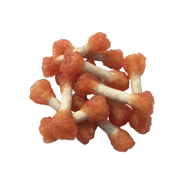 Лакомство для собак Lucky Star Мягкие гантельки с мясом курицы на прессованной кости с творогом кож 6 см 200 г (4820112457884) - изображение 1