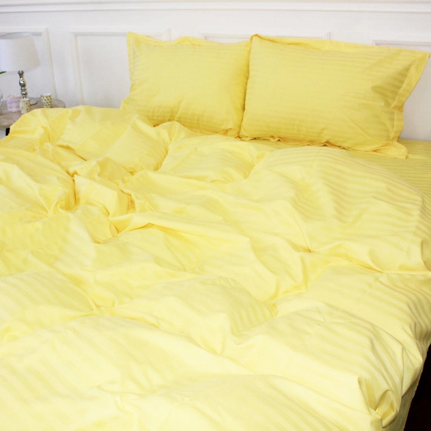 Постільна білизна MirSon Satin Stripe 30-0003 Intense Yellow 160х220 Сімейна (2200005248232) - зображення 1