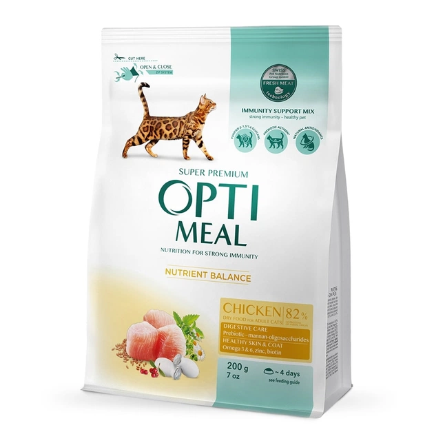 Сухий корм для кішок Optimeal зі смаком курки 200 г (4820215360180) - зображення 1