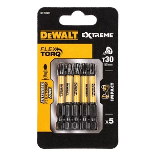 Набір біт DeWALT IMPACT TORSION, ударні, Torx, Т30, L = 57 мм, 5 шт (DT7398T) зображення 1
