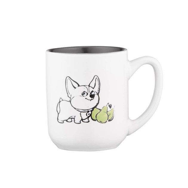 Чашка Ardesto Corgi, 380мл, кераміка, біло-сірий (AR3054) - зображення 1