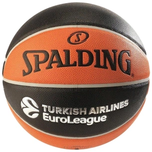 М'яч баскетбольний Spalding Euroleague TF-1000 Legacy чорний, помаранчевий Уні 7 84004Z (689344410999) зображення 1