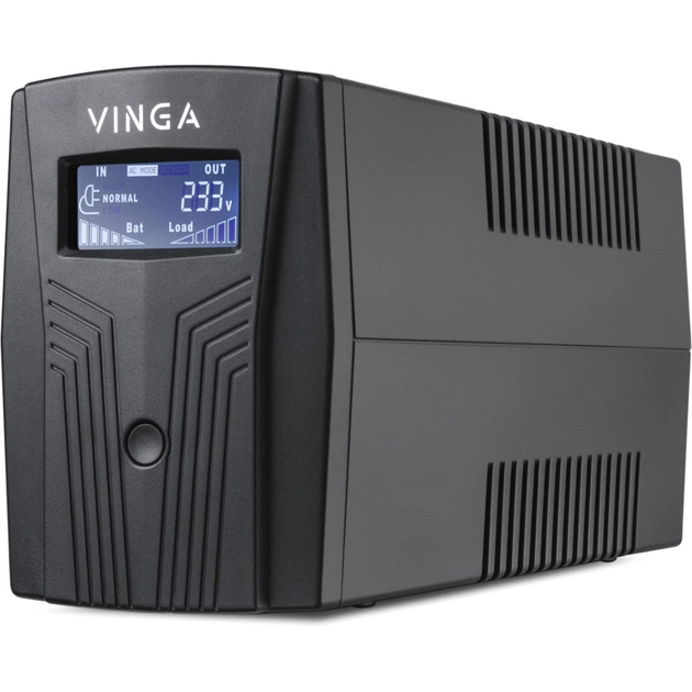 Пристрій безперебійного живлення Vinga LCD 600VA plastic case with USB (VPC-600PU) - зображення 1