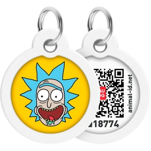 Адресник для тварин WAUDOG Smart ID з QR паспортом "Рік і Морті 3", коло 25 мм (225-0282) зображення 1