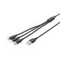 Дата кабель USB 2.0 AM to Lightning + Micro 5P + USB-C 1.0m charge only Digitus (AK-300160-010-S) - зменшене зображення 1