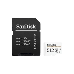 Карта пам'яті SanDisk 512GB microSDXC High Endurance UHS-I U3 V30 + SD adapter (SDSQQNR-512G-GN6IA) зображення 1