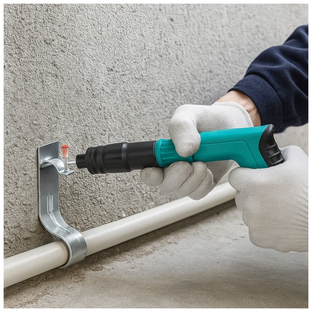 Цвяхозабивач Voltronic YT-35790 для піроксилінових цвяхів 7,3 мм + 100 цвяхів 7,3 мм, Green (YT-35790) - picture 7