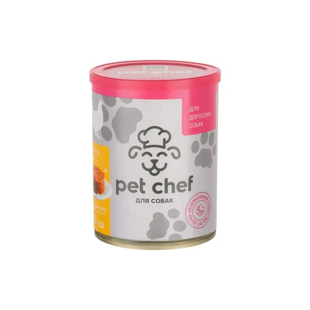 Консерви для собак Pet Chef паштет з куркою 800 г (4820255190440) - изображение 1