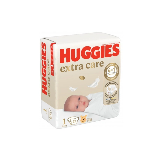 Підгузки Huggies Extra Care Розмір 1 (2-5 кг) 22 шт (5029053583235) - зображення 1