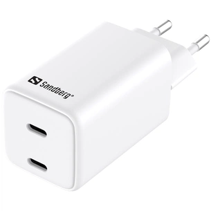 Зарядний пристрій Sandberg 2xUSB 65W (2xUSB-C) Gan III (441-56) зображення 1
