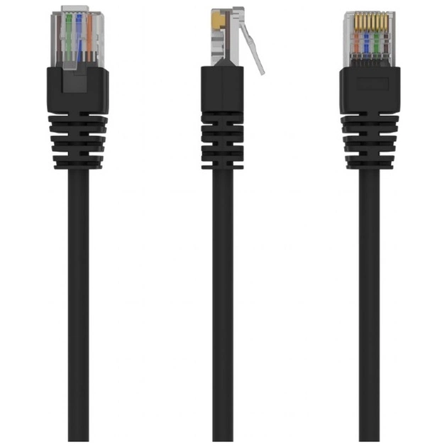 Патч-корд 3м UTP cat 5е CCA Cablexpert (PP12-3M/BK) - изображение 1