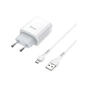 Зарядний пристрій HOCO C72A Glorious USB + cable Micro 10.5W White (6931474713001) - зменшене зображення 2