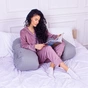 Подушка MirSon для вагітних і відпочинку Satin Stripe №8027 U-подібна Light Gray (2200006178651) - уменьшенное изображение 6