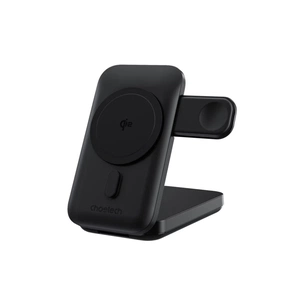 Батарея універсальна Choetech Magnetic Wireless 10000mAh 20W, PD, Qi-2 15W, USB-C, Lightning, Apple Watch charger (B750-CCBK) зображення 1