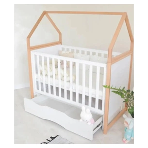 Ліжечко Angelo Будинок (біло-букове) 120х60 (12003) зображення 1