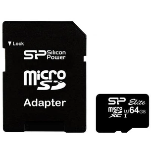Карта пам'яті Silicon Power 64Gb microSDXC class 10 (SP064GBSTXBU1V10-SP) зображення 1