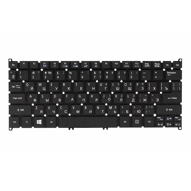 Клавіатура ноутбука Acer Aspire S3/S5/One 756/TravelMate B1 чорна, без рамки (KB311668) - изображение 1