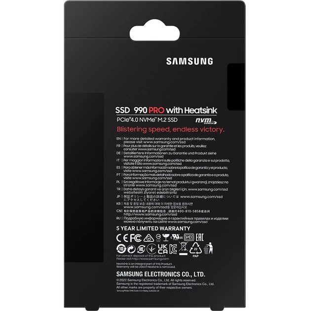 Накопичувач SSD M.2 2280 1TB 990 PRO with Heatsink Samsung (MZ-V9P1T0CW) - picture 11