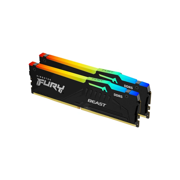 Модуль пам'яті для комп'ютера DDR5 64GB (2x32GB) 4800 MHz FURY Beast RGB Kingston Fury (ex.HyperX) (KF548C38BBAK2-64) - изображение 1