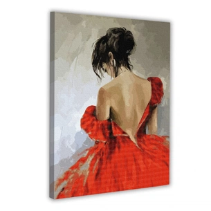 Картина по номерам Santi алмазна мозаїка Леді в червоному, 40*50см (954971) изображение 1