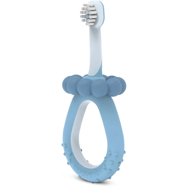 Дитяча зубна щітка Suavinex STAGE 1 з масажером від 0 до 2 років, синя (403012) - picture 1