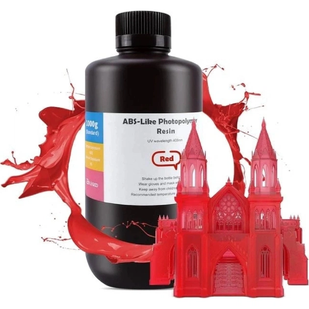 Фотополимерная смола ELEGOO Resin, ABS-like 1кг, clear red (50.103.0109) - изображение 1