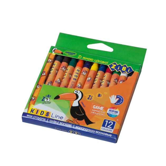 Олівці кольорові ZiBi Kids line воскові, 12 кольорів (ZB.2481) - picture 2