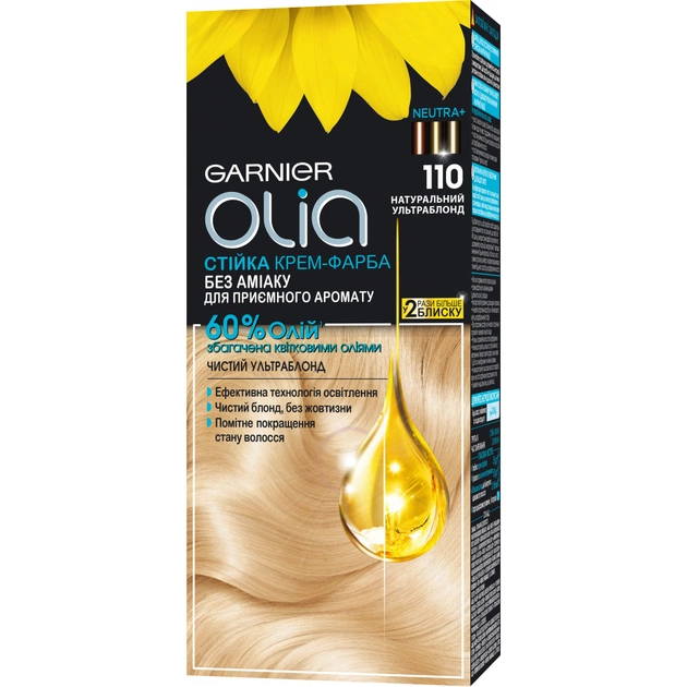 Фарба для волосся Garnier Olia 110 Натуральний ультраблонд 112 мл (3600542243834) - изображение 1