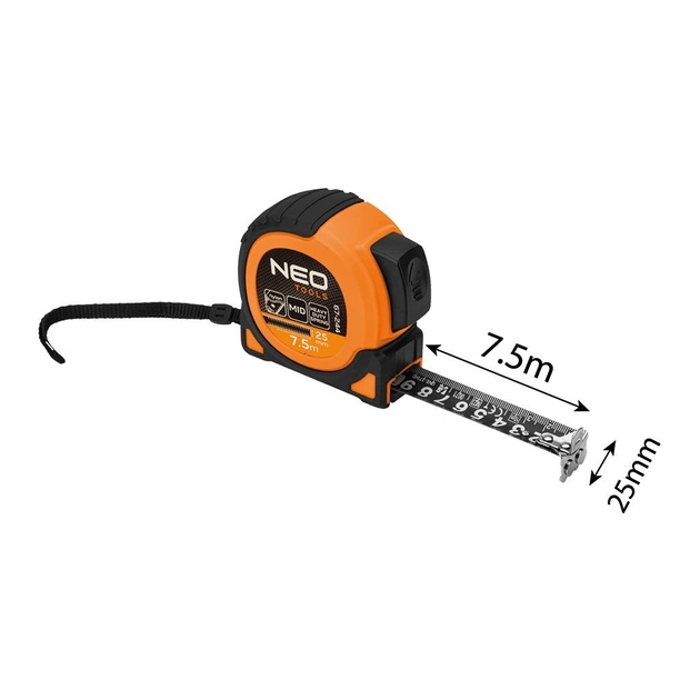 Рулетка Neo Tools Super Black, 7.5мx25мм, з фіксатором змотування, магніт (67-244) - picture 6