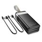 Батарея универсальная HOCO 30000mAh Plentiful 22.5W, built-in cables, LED, Black (DB58 / 715030) - уменьшенное изображение 5