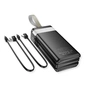 Батарея універсальна HOCO 30000mAh Plentiful 22.5W, built-in cables, LED, Black (DB58 / 715030) - зменшене зображення 5