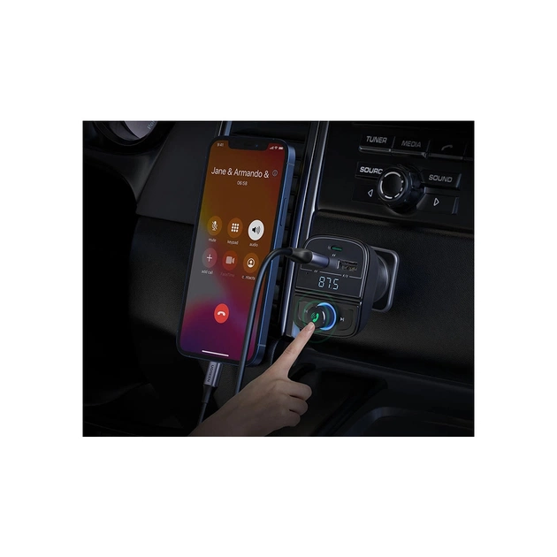 FM модулятор Ugreen CD229 Bluetooth Car Charger (5.0+PD+QC3.0+USB Flash Drive+TF (CD229) - зображення 5