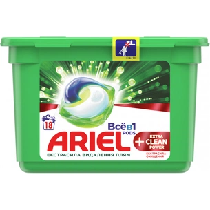 Капсули для прання Ariel Pods Все-в-1 + Екстра OXI Effect 18 шт. (8001841971636) зображення 1