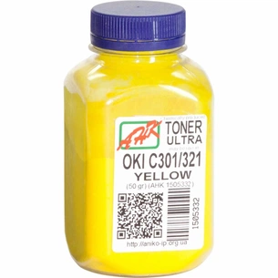 Тонер OKI C301/321, 50г Yellow AHK (1505332) зображення 1
