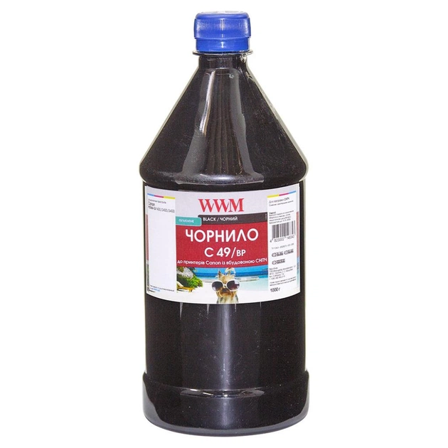 Чорнило WWM Canon GI-490 1000г Black pigm (C49/BP-4) - зображення 1