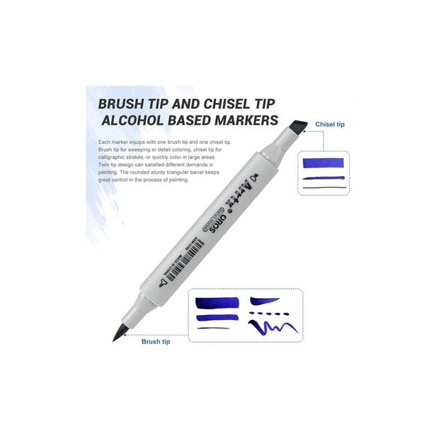 Художній маркер Arrtx Спиртові Oros ASM-03BU 24 кольори, сині відтінки (LC302529) - picture 9