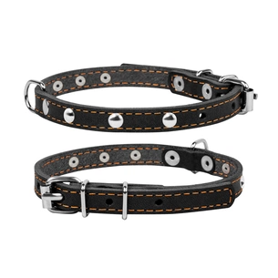 Нашийник для тварин Collar одинарний з прикрасами Ш 12 мм Д 24-32 см чорний (00231) зображення 1