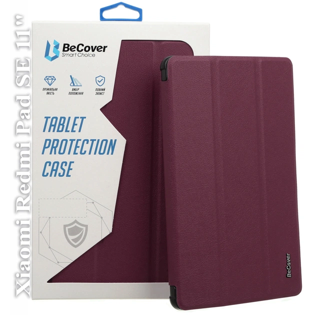 Чохол до планшета BeCover Smart Case Xiaomi Redmi Pad SE11" Red Wine (709863) - изображение 1