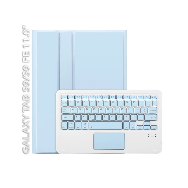 Чохол до планшета BeCover Keyboard+TouchPad Samsung Tab S9 (SM-X710/SM-X716)/S9 FE (SM-X510/SM-X516B) 11.0" Light Blue (712420) - зображення 1